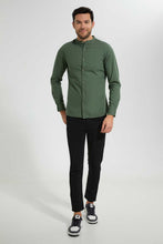 Load image into Gallery viewer, Redtag-Green-Mandarin-Collar-Shirt-Casual-Shirts-Men's-