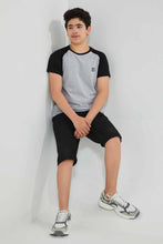Load image into Gallery viewer, Redtag-Grey-Melange-Raglan-T-Shirt-Embellished-T-Shirts-Senior-Boys-9 to 14 Years