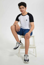 Load image into Gallery viewer, Redtag-White-Raglan-T-Shirt-Embellished-T-Shirts-Senior-Boys-9 to 14 Years