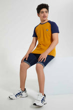 Load image into Gallery viewer, Redtag-Mustard-Raglan-T-Shirt-Embellished-T-Shirts-Senior-Boys-9 to 14 Years