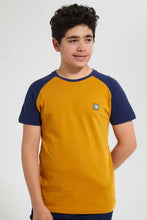 Load image into Gallery viewer, Redtag-Mustard-Raglan-T-Shirt-Embellished-T-Shirts-Senior-Boys-9 to 14 Years