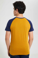 Load image into Gallery viewer, Redtag-Mustard-Raglan-T-Shirt-Embellished-T-Shirts-Senior-Boys-9 to 14 Years