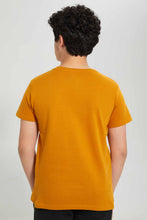 تنزيل الصورة على معرض الصور، Redtag-Yellow-Jacquard-Henley-T-Shirt-Henley-T-Shirts-Senior-Boys-9 to 14 Years