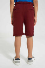تنزيل الصورة على معرض الصور، Redtag-Burgundy-Pique-Knit-Short-Active-Shorts-Boys-2 to 8 Years