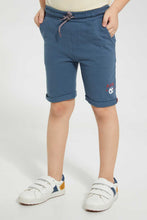تنزيل الصورة على معرض الصور، Redtag-Navy-Pique-Knit-Short-Active-Shorts-Boys-2 to 8 Years