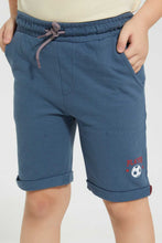 تنزيل الصورة على معرض الصور، Redtag-Navy-Pique-Knit-Short-Active-Shorts-Boys-2 to 8 Years