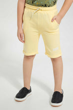 تنزيل الصورة على معرض الصور، Redtag-Yellow-Pique-Knit-Short-Active-Shorts-Boys-2 to 8 Years