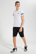 تنزيل الصورة على معرض الصور، Redtag-White-Plain-Polo-Polo-Shirts-Senior-Boys-9 to 14 Years