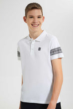تنزيل الصورة على معرض الصور، Redtag-White-Plain-Polo-Polo-Shirts-Senior-Boys-9 to 14 Years