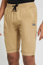 Load image into Gallery viewer, Redtag-Beige-Pull-On-Trouser-Short-Chino-Shorts-Senior-Boys-9 to 14 Years