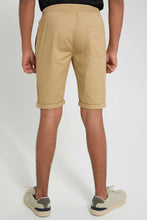 Load image into Gallery viewer, Redtag-Beige-Pull-On-Trouser-Short-Chino-Shorts-Senior-Boys-9 to 14 Years