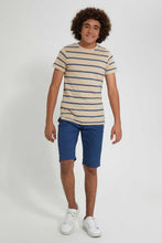 Load image into Gallery viewer, Redtag-Blue-Pull-On-Trouser-Short-Chino-Shorts-Senior-Boys-9 to 14 Years