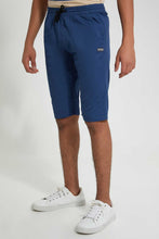 Load image into Gallery viewer, Redtag-Blue-Pull-On-Trouser-Short-Chino-Shorts-Senior-Boys-9 to 14 Years