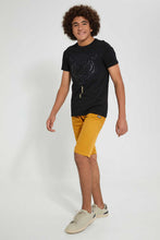 Load image into Gallery viewer, Redtag-Mustard-Pull-On-Trouser-Short-Chino-Shorts-Senior-Boys-9 to 14 Years