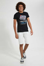 Load image into Gallery viewer, Redtag-White-Pull-On-Trouser-Short-Chino-Shorts-Senior-Boys-9 to 14 Years