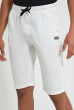 Load image into Gallery viewer, Redtag-White-Pull-On-Trouser-Short-Chino-Shorts-Senior-Boys-9 to 14 Years