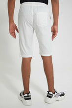 Load image into Gallery viewer, Redtag-White-Pull-On-Trouser-Short-Chino-Shorts-Senior-Boys-9 to 14 Years