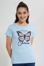 تنزيل الصورة على معرض الصور، Redtag-Lt-Blue-Basic-T-Shirt-Graphic-T-Shirts-Senior-Girls-9 to 14 Years