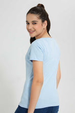 تنزيل الصورة على معرض الصور، Redtag-Lt-Blue-Basic-T-Shirt-Graphic-T-Shirts-Senior-Girls-9 to 14 Years