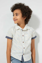Load image into Gallery viewer, Redtag-White-Patterned-Aop-Short-Sleeve-Shirt-Casual-Shirts-Boys-2 to 8 Years