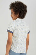 Load image into Gallery viewer, Redtag-White-Patterned-Aop-Short-Sleeve-Shirt-Casual-Shirts-Boys-2 to 8 Years
