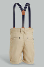 Load image into Gallery viewer, Redtag-Biege-Linen-Suspender-Trouser-Short-Chino-Shorts-Infant-Boys-3 to 24 Months