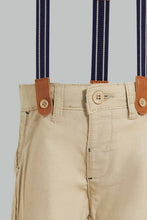 Load image into Gallery viewer, Redtag-Biege-Linen-Suspender-Trouser-Short-Chino-Shorts-Infant-Boys-3 to 24 Months