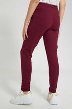 Load image into Gallery viewer, Redtag-Burgundy-Basic-Track-Pant-Joggers-Senior-Girls-9 to 14 Years