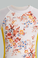 Load image into Gallery viewer, Redtag-White-Floral-Set-Swimwear-Category:Swimwear,-Colour:Assorted,-Filter:Senior-Girls-(9-to-14-Yrs),-GSR-Swimwear,-New-In,-New-In-GSR,-Non-Sale,-S22D,-Section:Kidswear-Senior-Girls-