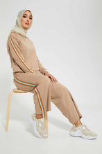 Load image into Gallery viewer, Redtag-Beige-Top-Plain-With-Side-Stripe-Tops-Women's-