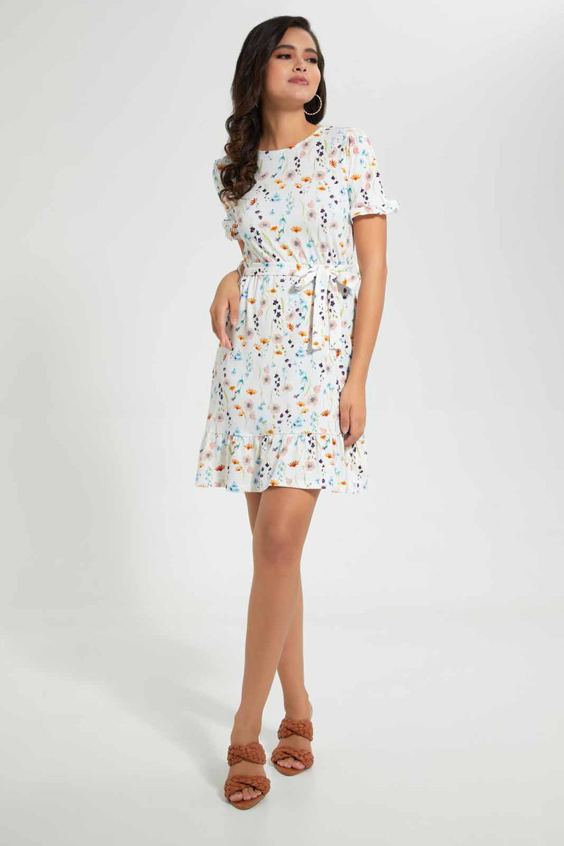 Redtag-Assorted-Floral-Print-Short-Sleeve-Dress-Dresses-Women's-