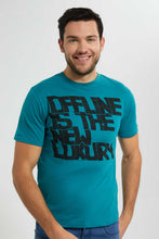 Load image into Gallery viewer, Redtag-Green-Graphic-T-Shirt-Graphic-T-Shirts-Men's-