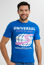 Load image into Gallery viewer, Redtag-Blue-Graphic-T-Shirt-Graphic-T-Shirts-Men's-