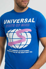 Load image into Gallery viewer, Redtag-Blue-Graphic-T-Shirt-Graphic-T-Shirts-Men's-