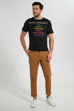 Load image into Gallery viewer, Redtag-Black-Graphic-T-Shirt-Graphic-T-Shirts-Men's-