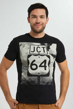 تنزيل الصورة على معرض الصور، Redtag-Black-Graphic-T-Shirt-Graphic-T-Shirts-Men's-