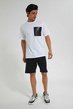 Load image into Gallery viewer, Redtag-White-Oversize-T-Shirt-With-Pu-Pocket-Graphic-Prints-Men's-