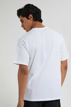 Load image into Gallery viewer, Redtag-White-Oversize-T-Shirt-With-Pu-Pocket-Graphic-Prints-Men's-