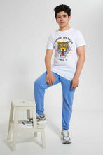 Load image into Gallery viewer, Redtag-Blue-Mel-Table-Active-Pant-Joggers-Senior-Boys-9 to 14 Years
