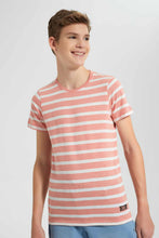 Load image into Gallery viewer, Redtag-Red-Stripe-Keyshape-T-Shirt-Plain-T-Shirts-Senior-Boys-9 to 14 Years