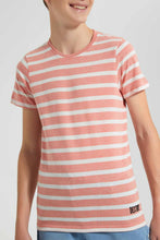 Load image into Gallery viewer, Redtag-Red-Stripe-Keyshape-T-Shirt-Plain-T-Shirts-Senior-Boys-9 to 14 Years