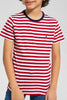 Redtag-2-Pk-Red-And-Yellow-Stripe-T-Shirt-Graphic-T-Shirts-Boys-2 to 8 Years