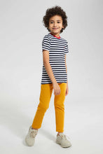 Load image into Gallery viewer, Redtag-2-Pk-Navy-And-Mint-Stripe-T-Shirt-Graphic-T-Shirts-Boys-2 to 8 Years