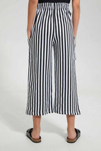 تنزيل الصورة على معرض الصور، Redtag-White/Black-Stripes-Capri-With-Side-Pocket-Printed-Capris-Senior-Girls-9 to 14 Years