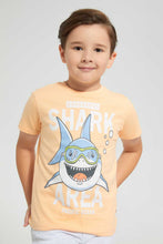 Load image into Gallery viewer, Redtag-Orange-T-Shirt-And-Short-With-Sun-Glasses-Sets-Boys-2 to 8 Years