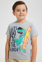 Load image into Gallery viewer, Redtag-Grey-T-Shirt-And-Short-With-Sun-Glasses-Sets-Boys-2 to 8 Years