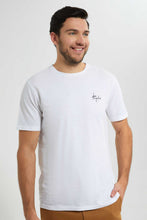 Load image into Gallery viewer, Redtag-White-T-Shirt-With-Chest-Print-Graphic-T-Shirts-Men's-
