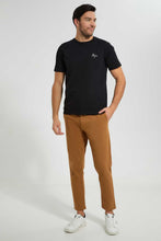Load image into Gallery viewer, Redtag-Black-T-Shirt-With-Chest-Print-Graphic-T-Shirts-Men's-