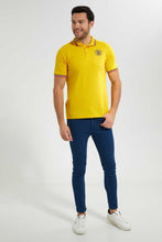 Load image into Gallery viewer, Redtag-Yellow-Polo-With-Tipping-Polo-Shirts-Men's-