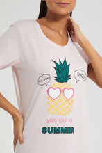 تنزيل الصورة على معرض الصور، Redtag-Yellow/Pink-Printed-NighT-Shirt-(2-Pack)-Nightshirts-Women's-